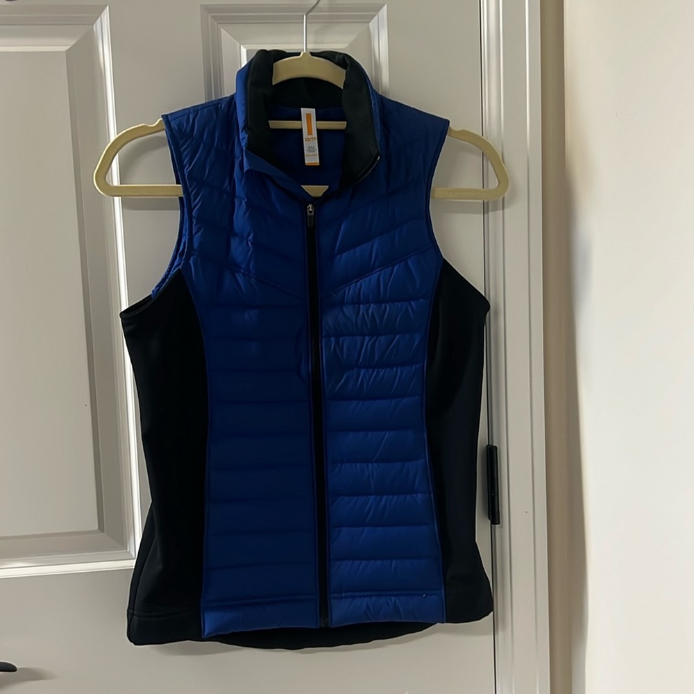 Lucy XS Blue Vest with Black Trim